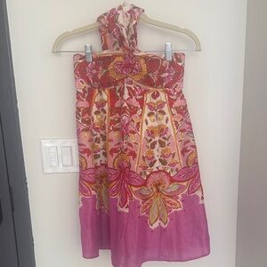 Sezane Pink and Orange Floral Dress